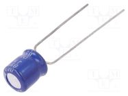 Capacitor: electrolytic; THT; 220uF; 6.3VDC; Ø6.3x7mm; Pitch: 5mm SAMWHA