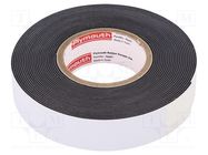 Tape: electrical insulating; W: 19mm; L: 9.1m; Thk: 0.8mm; black PLYMOUTH