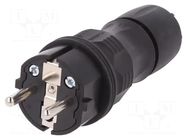 Connector: AC supply; male; plug; 2P+PE; 250VAC; 16A; Colour: black PLASTROL