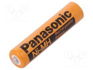 Re-battery: Ni-MH; AAA,R3; 1.2V; 750mAh PANASONIC