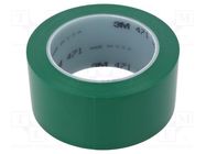 Tape: marking; green; L: 33m; W: 50mm; Thk: 0.13mm; 2.5N/cm; 130% 3M