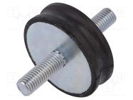 Vibration damper; M10; Ø: 50mm; rubber; L: 15mm; Thread len: 28mm ELESA+GANTER