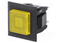 Switch: push-button; Pos: 2; SPST-NO; 3A/125VAC; OFF-ON; yellow MIYAMA