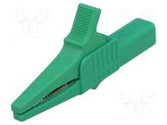 Crocodile clip; 32A; 1kVDC; green; Grip capac: max.20mm 