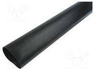 Heat shrink sleeve; glued; 3: 1; 95mm; L: 1m; black; Wall thick: 3mm HELLERMANNTYTON