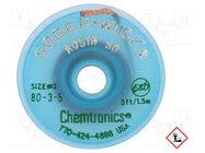 Tape: desoldering; halide-free,rosin,ROL0; W: 2mm; L: 1.5m; ESD CHEMTRONICS