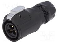 Connector: circular; plug; size 16; 02; male; PIN: 3; with latch LUTRONIC