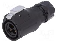 Connector: circular; plug; size 16; 02; male; PIN: 3; 400V; Quicklock LUTRONIC