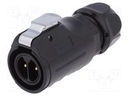 Connector: circular; plug; size 20; 02; male; PIN: 2; with latch LUTRONIC