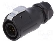 Connector: circular; plug; size 20; 02; male; PIN: 12; with latch LUTRONIC