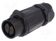 Connector: circular; plug; size 20; 02; female; PIN: 2; for latch LUTRONIC