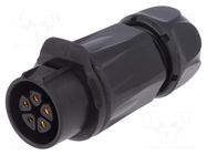 Connector: circular; plug; size 20; 02; female; PIN: 5; 500V; 12A LUTRONIC