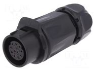 Connector: circular; plug; size 20; 02; female; PIN: 12; 500V; 5A LUTRONIC