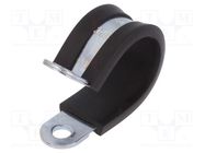 Fixing clamp; ØBundle : 23mm; W: 15mm; steel; Cover material: EPDM 