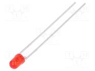 LED; 3mm; red; 6.3÷10mcd; 22°; Front: convex; 2÷3VDC; No.of term: 2 VISHAY