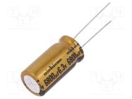 Capacitor: electrolytic; THT; 6800uF; 6.3VDC; Ø12.5x25mm; ±20% NICHICON