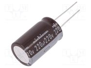 Capacitor: electrolytic; THT; 220uF; 220VDC; Ø18x31.5mm; ±20% NICHICON