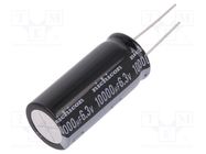 Capacitor: electrolytic; THT; 10000uF; 6.3VDC; Ø18x40mm; ±20% NICHICON