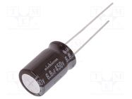 Capacitor: electrolytic; THT; 6.8uF; 450VDC; Ø10x16mm; Pitch: 5mm NICHICON