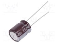 Capacitor: electrolytic; low ESR; THT; 39uF; 80VDC; Ø10x12.5mm NICHICON