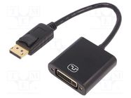 Adapter; DisplayPort 1.2; DisplayPort plug,DVI-I (24+5) socket DIGITUS