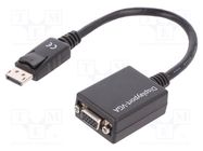 Converter; DisplayPort 1.2; 150mm; black; 28AWG; Core: Cu DIGITUS