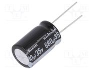 Capacitor: electrolytic; THT; 680uF; 35VDC; Ø16x25mm; Pitch: 7.5mm NICHICON