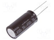 Capacitor: electrolytic; THT; 56uF; 450VDC; Ø16x35.5mm; ±20%; 5000h NICHICON