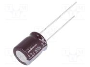 Capacitor: electrolytic; low ESR; THT; 3.3uF; 160VDC; Ø10x12.5mm NICHICON