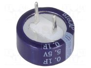 Supercapacitor; THT; 0.1F; 5.5VDC; ±20%; Ø13.5x6.6mm; -25÷70°C BIGCAP