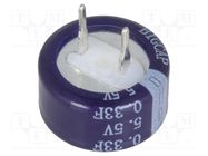 Supercapacitor; THT; 0.33F; 5.5VDC; ±20%; Ø13.5x7.3mm; -25÷70°C BIGCAP