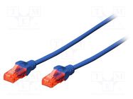 Patch cord; U/UTP; 5e; stranded; CCA; PVC; blue; 1m; 26AWG DIGITUS