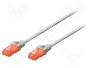 Patch cord; U/UTP; 5e; stranded; CCA; PVC; grey; 1m; 26AWG DIGITUS