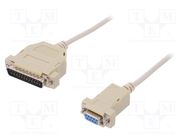 Cable; D-Sub 25pin plug,D-Sub 9pin socket; 3m; beige DIGITUS