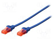 Patch cord; U/UTP; 6; stranded; Cu; LSZH; blue; 1m; 26AWG DIGITUS