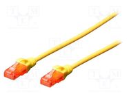 Patch cord; U/UTP; 6; stranded; Cu; LSZH; yellow; 3m; 26AWG DIGITUS