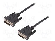 Cable; DVI-D (18+1) plug,both sides; 2m; black DIGITUS