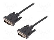 Cable; DVI-D (18+1) plug,both sides; 2m; black DIGITUS