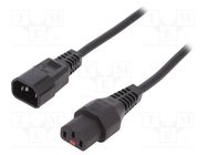 Cable; IEC C13 female,IEC C14 male; PVC; 5m; black; 10A; 250V 