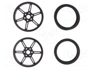 Wheel; black; Shaft: smooth,D spring; push-in; Ø: 80mm; W: 10mm POLOLU