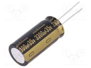 Capacitor: electrolytic; THT; 3300uF; 35VDC; Ø16x35.5mm; ±20% NICHICON