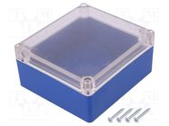 Enclosure: multipurpose; X: 115mm; Y: 125mm; Z: 58mm; ABS; blue; IP65 KRADEX