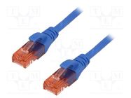 Patch cord; U/UTP; 6; stranded; CCA; PVC; blue; 1m; 26AWG DIGITUS