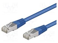 Patch cord; SF/UTP; 5e; stranded; CCA; PVC; blue; 1m; 26AWG Goobay