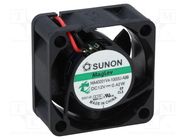 Fan: DC; axial; 12VDC; 40x40x20mm; 9.3m3/h; 12.3dBA; Vapo; Len: 305mm SUNON