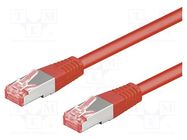 Patch cord; S/FTP; 6; stranded; Cu; LSZH; red; 0.5m; 28AWG Goobay