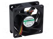 Fan: DC; axial; 12VDC; 60x60x25mm; 45.63m3/h; 31.2dBA; Vapo; 5200rpm SUNON