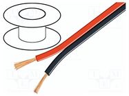 Wire: loudspeaker cable; 2x4mm2; stranded; CCA; black-red Goobay