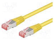 Patch cord; S/FTP; 6a; stranded; Cu; LSZH; yellow; 0.25m; 27AWG Goobay