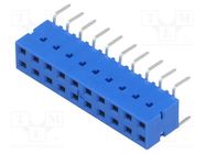 Connector: PCB to PCB; socket; female; Dubox®; 2.54mm; PIN: 20; THT AMPHENOL COMMUNICATIONS SOLUTIONS